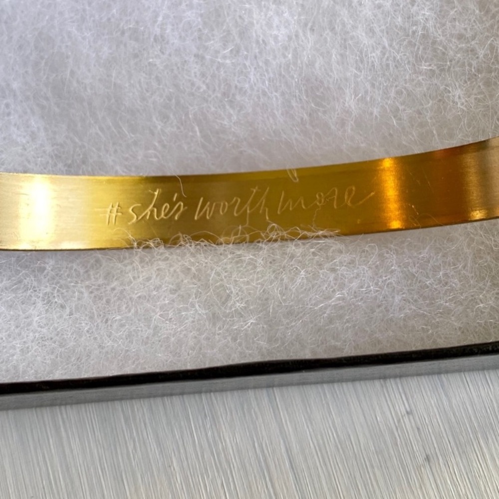 Bracelet from the Ellen “Be Kind” box  inscribed #shesworthmore